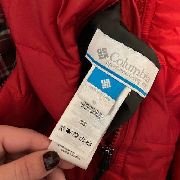 Reversible Columbia Flannel and Red Puffer - Picture 3 of 4